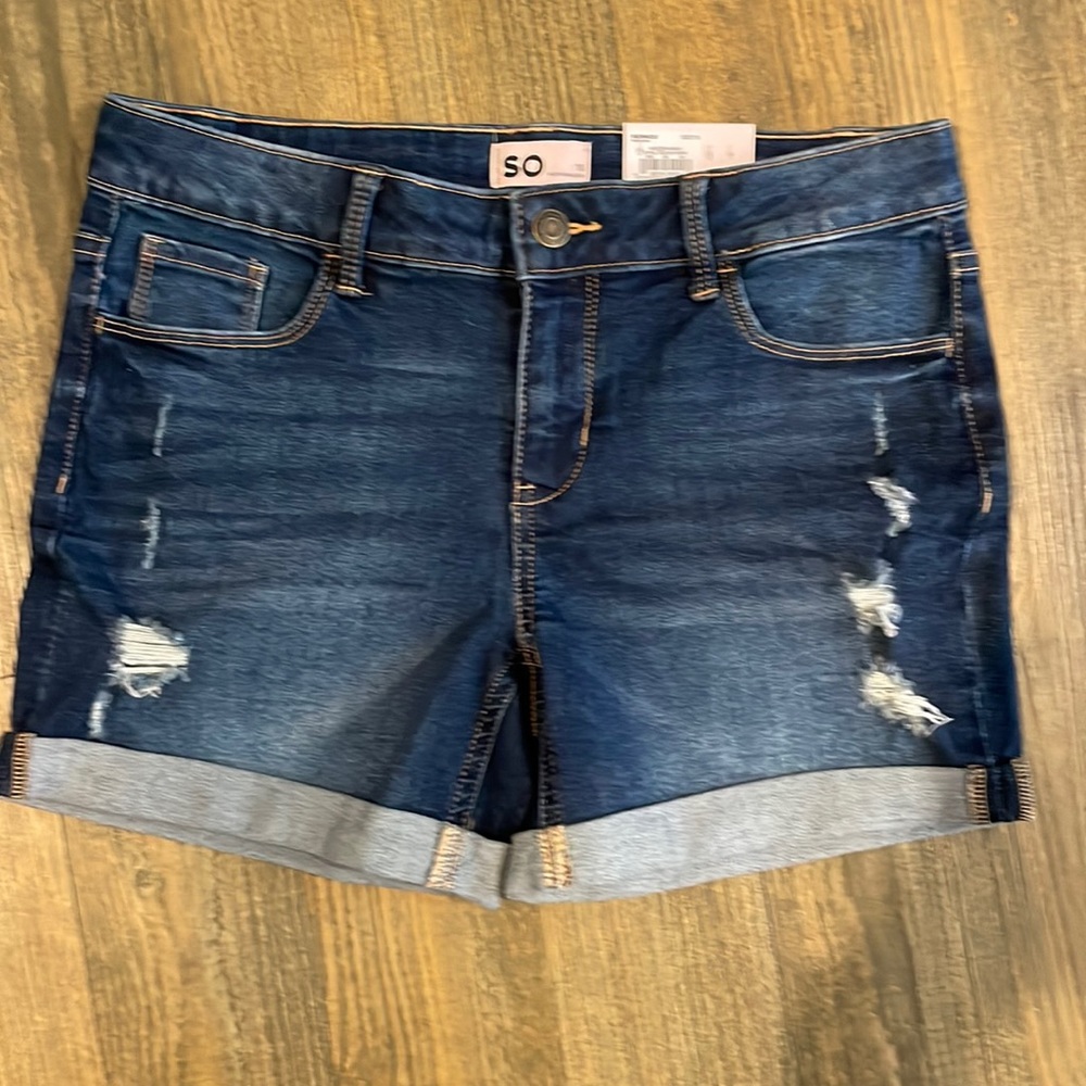 Midi Mid Rise Jean Shorts